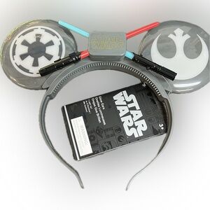 Official Disney Parks Star Wars Lightsaber Mickey Ears Glow Headband